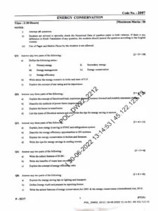 Conservancy Exam Past Paper