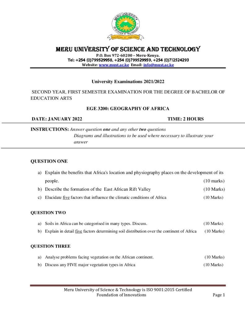 Geography Of Africa Exam Past Paper Mpya News pdf Download Geography Of Africa Exam Past Paper