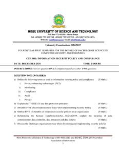 Information Security Policy And Compliance Exam Past Paper Mpya News 1 pdf Download Information Security Policy And Compliance Exam Past Paper