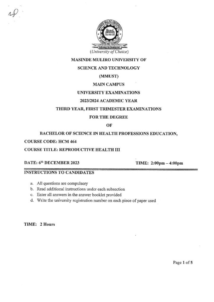 Reproductive System II Exam Past Paper Mpya News pdf Download Reproductive System II Exam Past Paper
