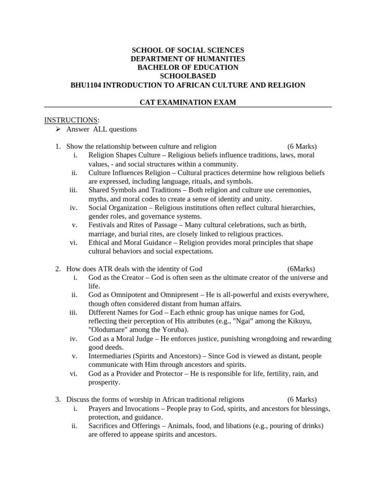 African Religion And Culture