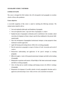 Geography Subject Methods