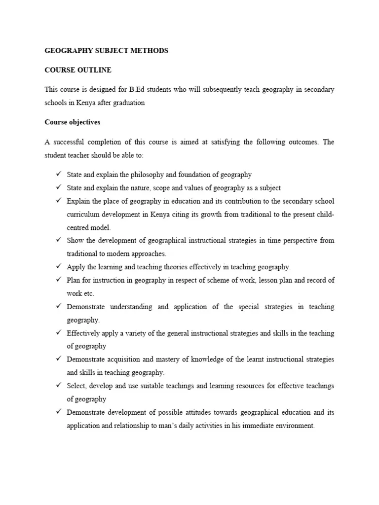 Geography Subject Methods