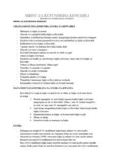 Mbinu Za Kufunza Kiswahili 