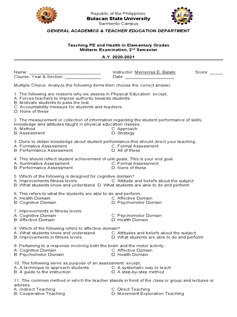 Physical Education Subject Methods