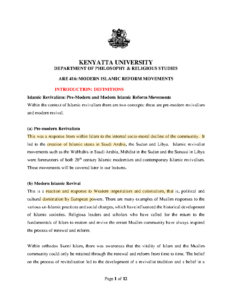 Modern Islamic Reform Movement