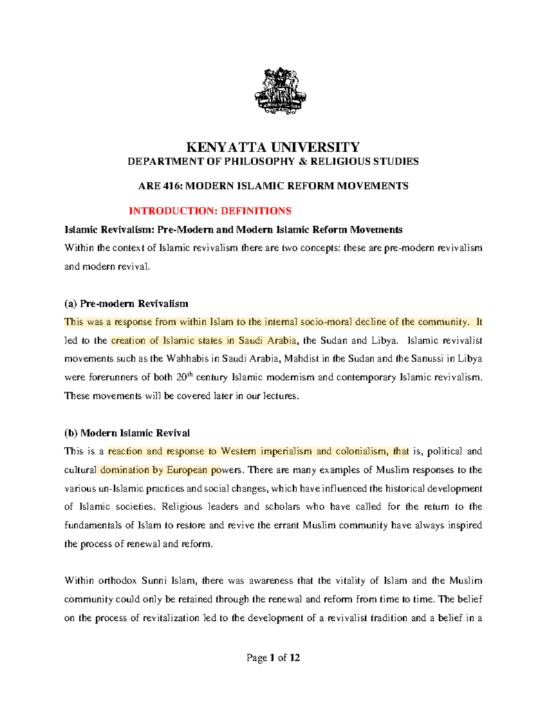 Modern Islamic Reform Movement