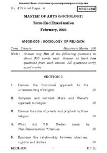  Sociology Of Religion 