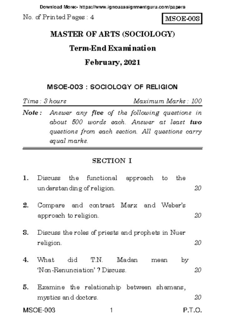 Sociology Of Religion