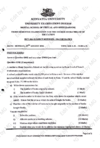 Download Past Paper on Mathematics Subject Methods For Revision