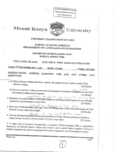 West African Literature for revision