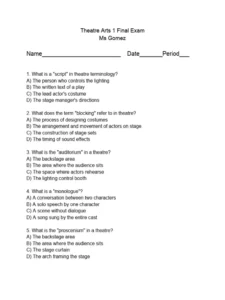 Theatre Arts for revision