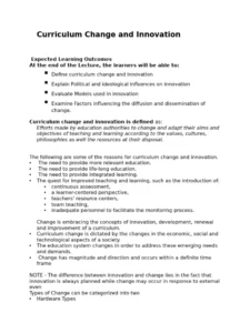 Change And Innovation In Education