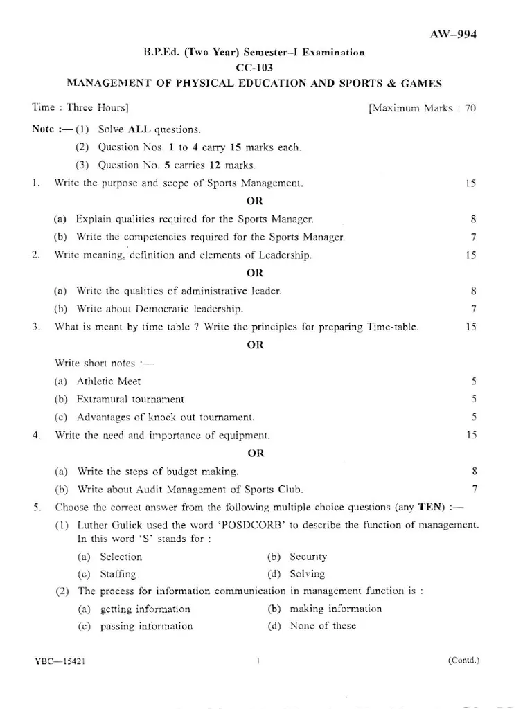 Sports Pedagogy And Management