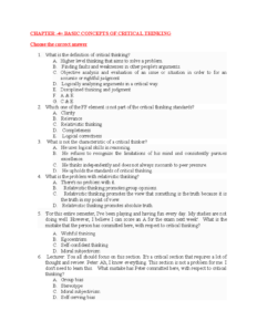 Critical Thinking And Logic 