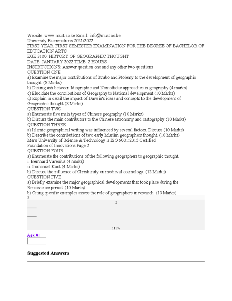 History Of Geographic Thought