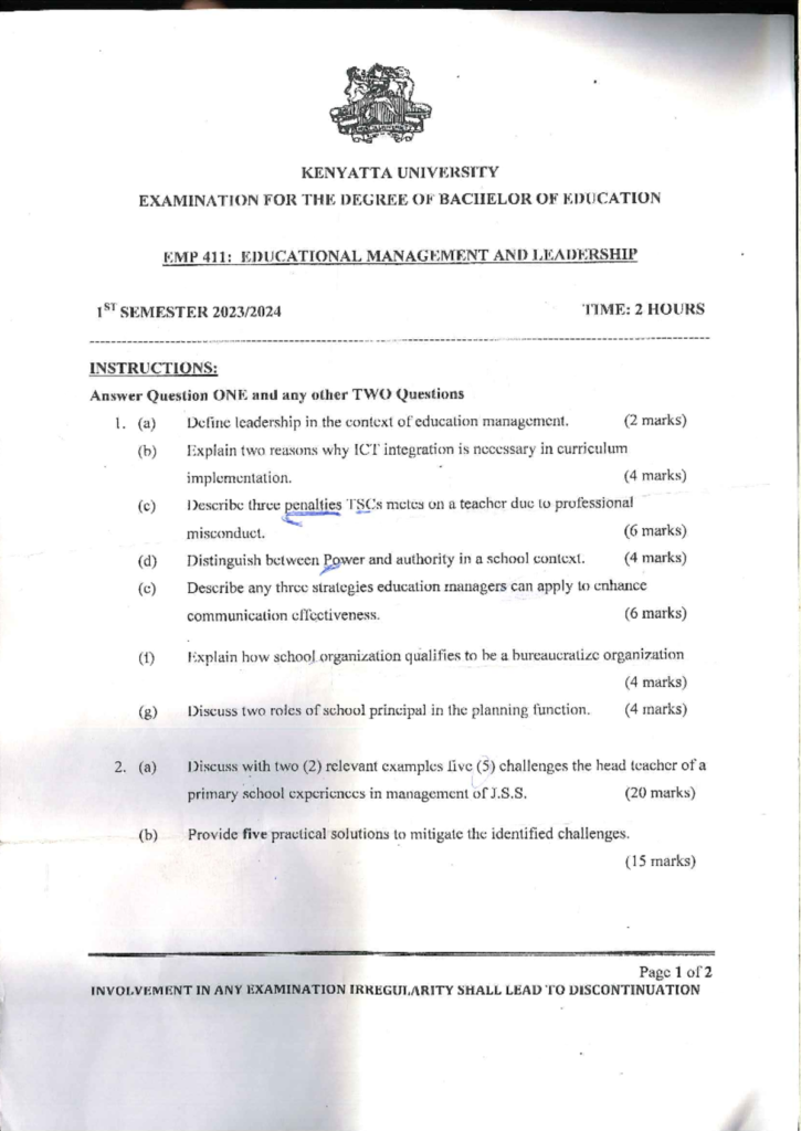 Educational Adminstration And Leadership