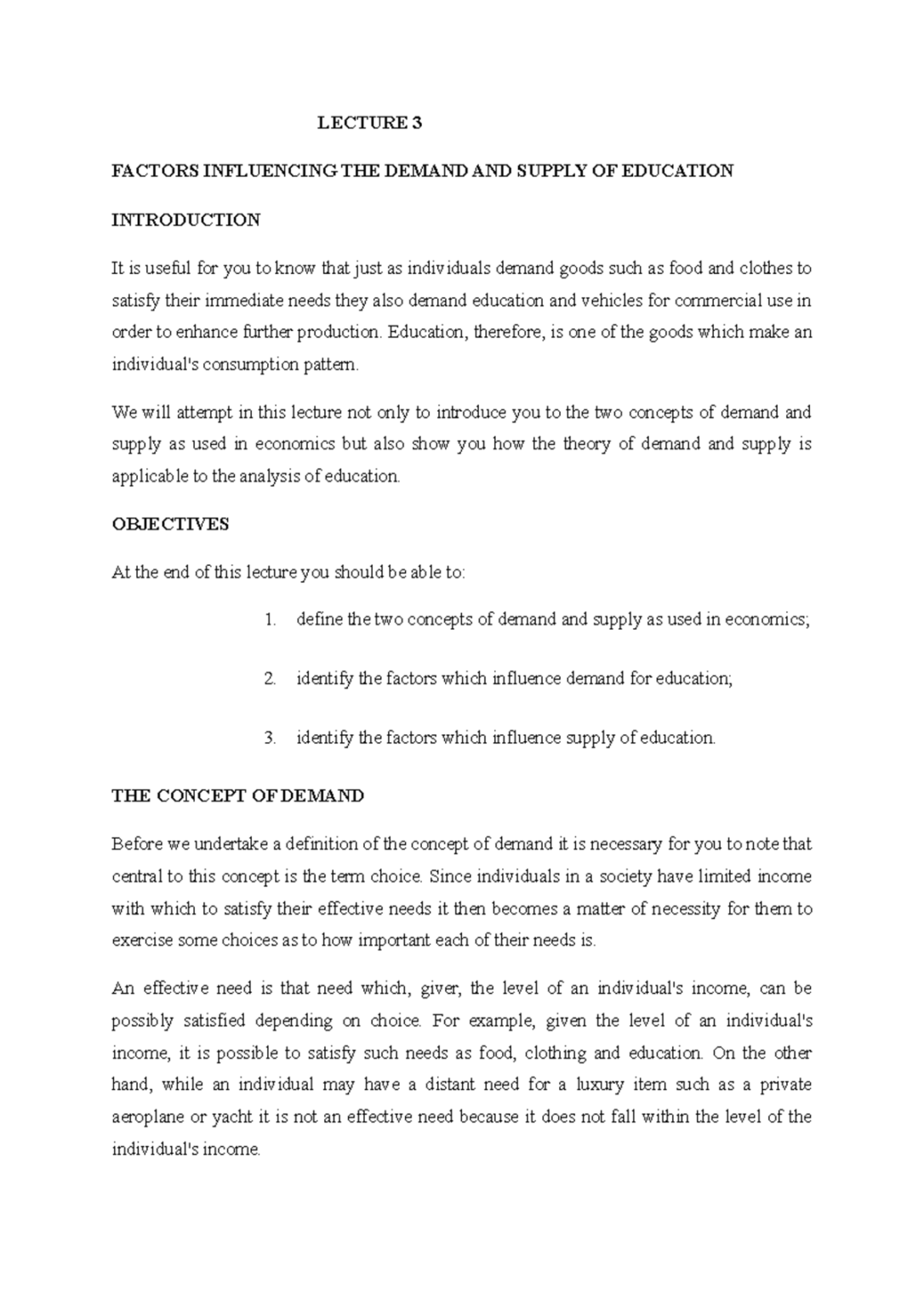 Download Past Paper On Demand And Supply Of Education