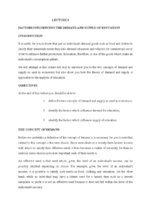 Demand And Supply Of Education exam