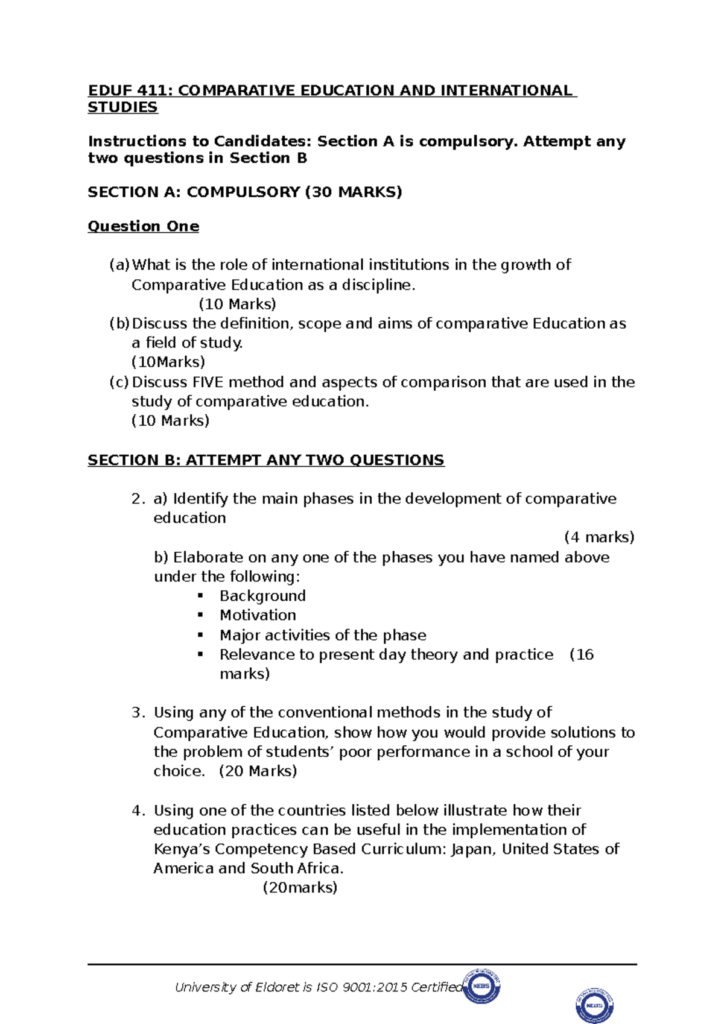 Philosophy And Comparative Education