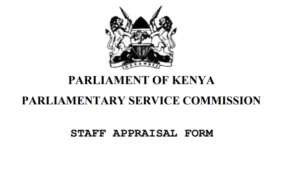 Staff Appraisal Form of Parliamentary Service commission