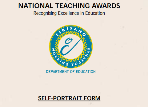 National Teachers Award-Self Potrait Form PDF- South Africa