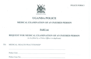 Medical Examination Form for Injured Person -Ugandan Police