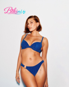 sexy blue Bikini Looks by Hailey Bieber