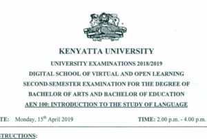 Past Paper on Introduction to the Study of Language