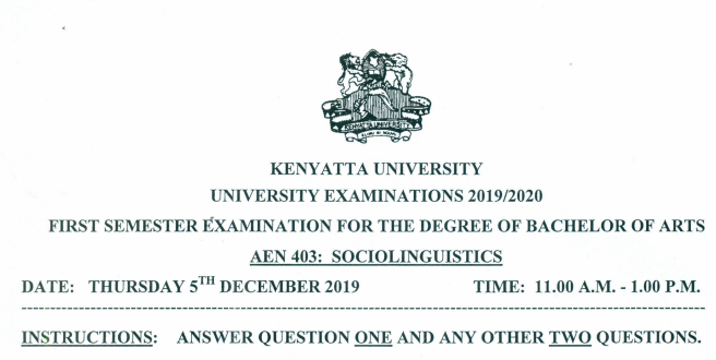 Download Past Paper on Sociolinguistics