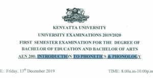 Past Paper on Introduction to Phonetics & Phonology-