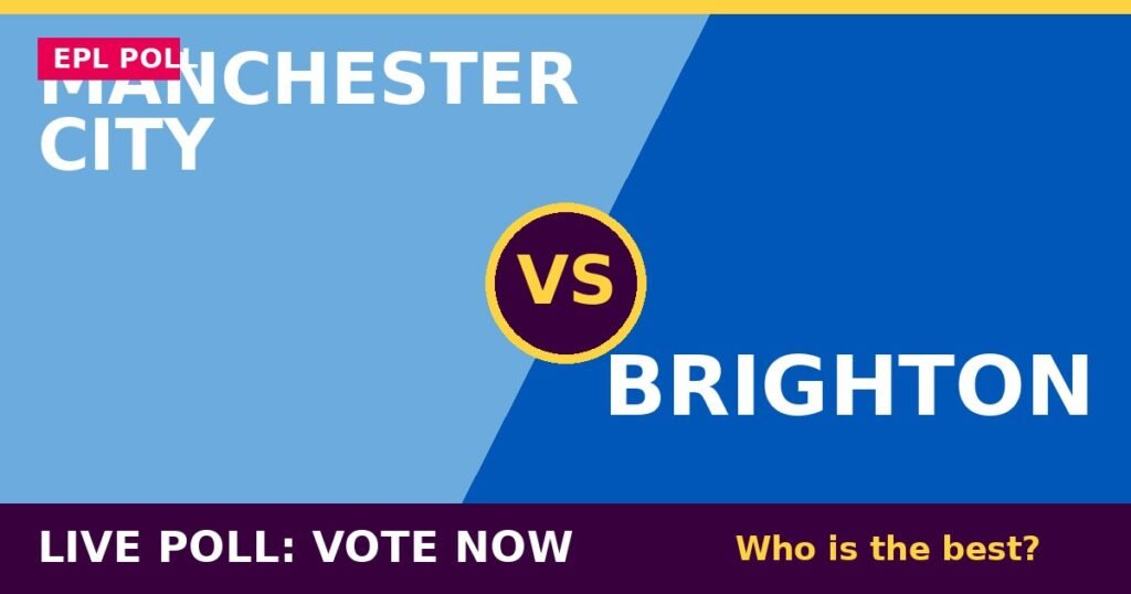 Manchester City vs Brighton Live Poll: Vote Now – Who Is the Best? 1 Manchester City vs Brighton Live Poll: Vote Now – Who Is the Best? Manchester City vs Brighton live poll - vote now