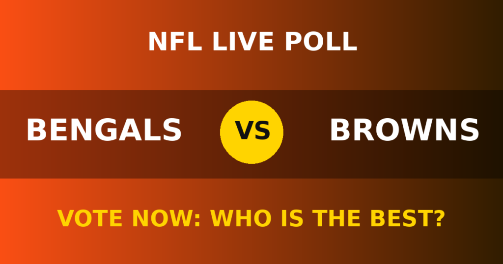 Bengals vs Browns Live Poll: Vote Now Who Is the Best? 1 Bengals vs Browns Live Poll: Vote Now Who Is the Best? Bengals vs Browns live poll