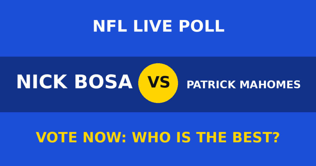 Nick Bosa vs Patrick Mahomes live poll