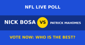 Nick Bosa vs Patrick Mahomes live poll