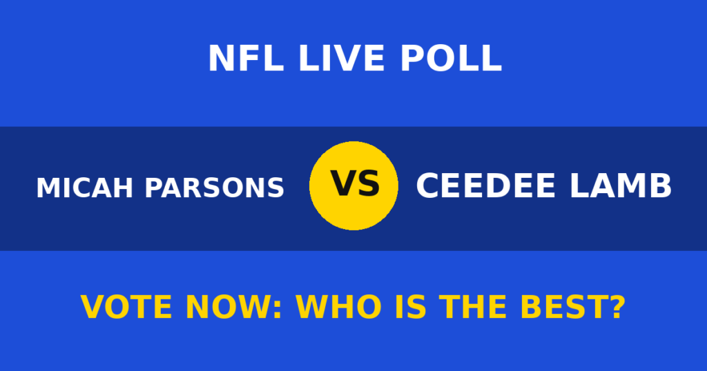 Micah Parsons vs CeeDee Lamb Live Poll: Vote Now Who Is the Best? 1 Micah Parsons vs CeeDee Lamb Live Poll: Vote Now Who Is the Best? Micah Parsons vs CeeDee Lamb live poll