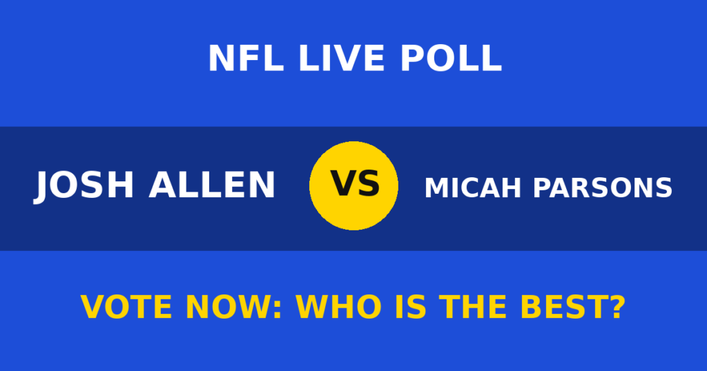 Josh Allen vs Micah Parsons Live Poll: Vote Now Who Is the Best? 1 Josh Allen vs Micah Parsons Live Poll: Vote Now Who Is the Best? Josh Allen vs Micah Parsons live poll