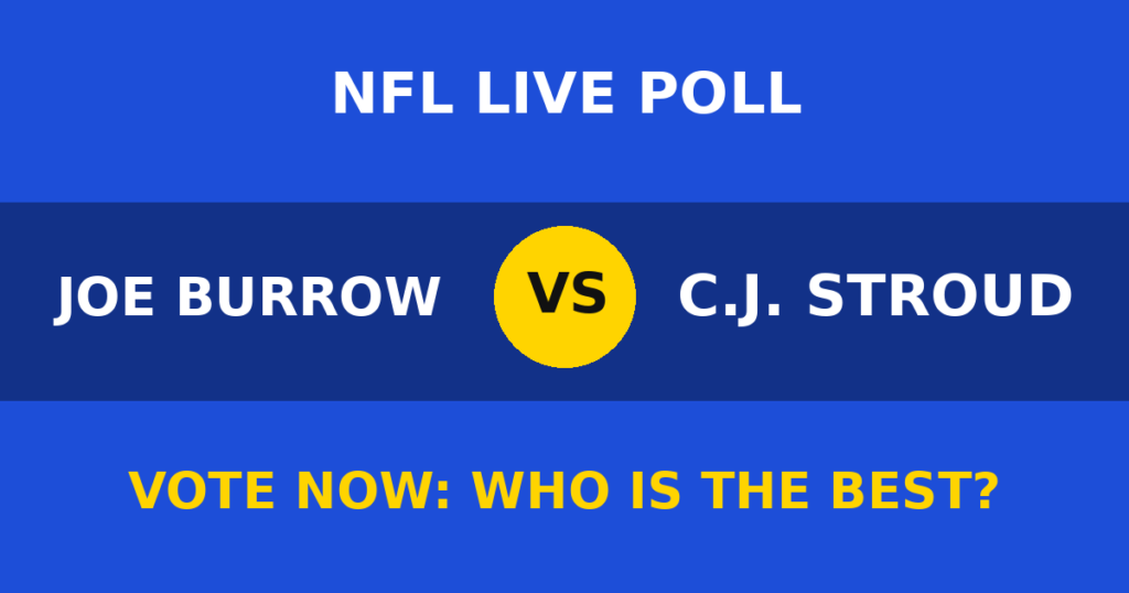 Joe Burrow vs C.J. Stroud Live Poll: Vote Now Who Is the Best? 1 Joe Burrow vs C.J. Stroud Live Poll: Vote Now Who Is the Best? Joe Burrow vs C.J. Stroud live poll