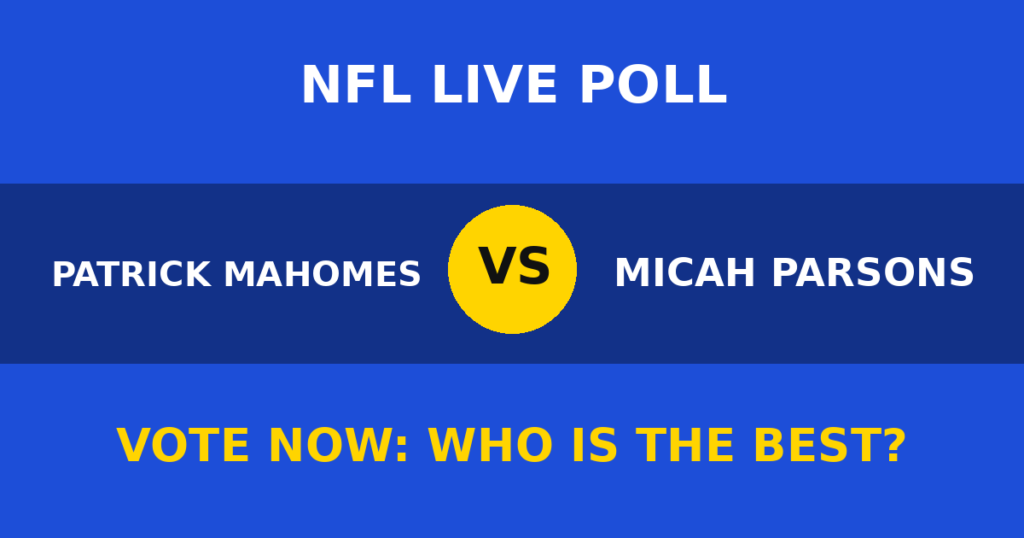 Patrick Mahomes vs Micah Parsons Live Poll: Vote Now Who Is the Best? 1 Patrick Mahomes vs Micah Parsons Live Poll: Vote Now Who Is the Best? Patrick Mahomes vs Micah Parsons live poll