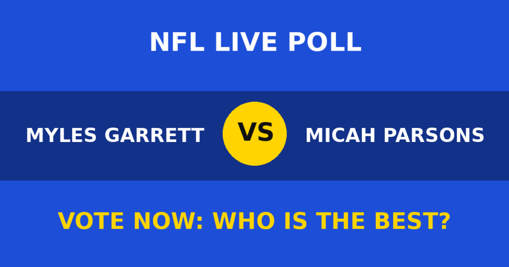 Myles Garrett vs Micah Parsons Live Poll: Vote Now Who Is the Best? 1 Myles Garrett vs Micah Parsons Live Poll: Vote Now Who Is the Best? Myles Garrett vs Micah Parsons live poll