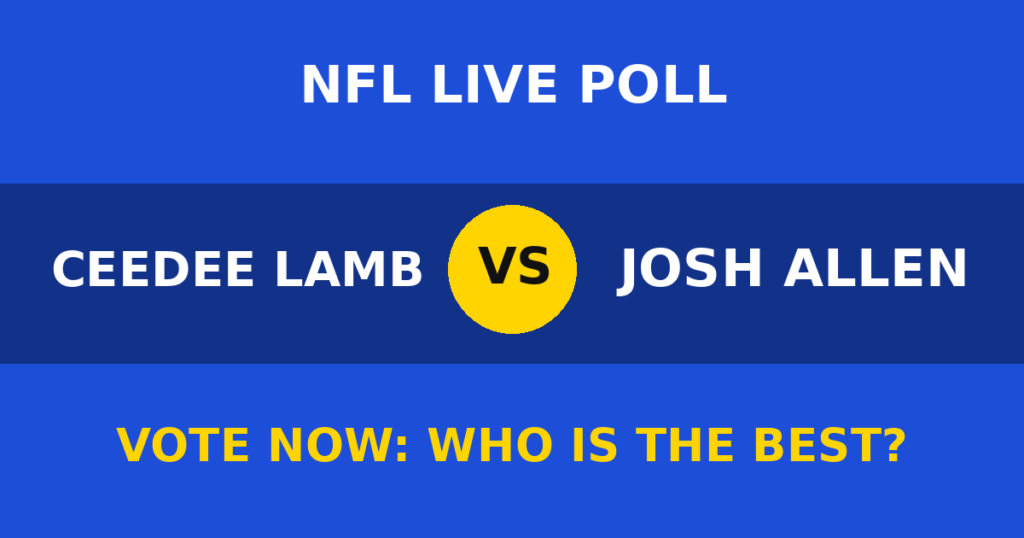 CeeDee Lamb vs Josh Allen Live Poll: Vote Now Who Is the Best? 1 CeeDee Lamb vs Josh Allen Live Poll: Vote Now Who Is the Best? CeeDee Lamb vs Josh Allen live poll