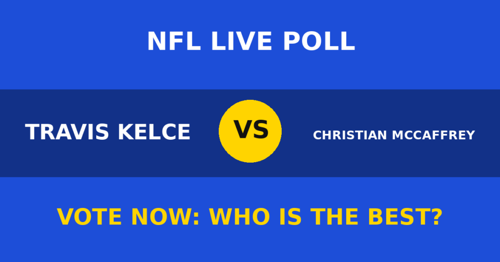 Travis Kelce vs Christian McCaffrey live poll