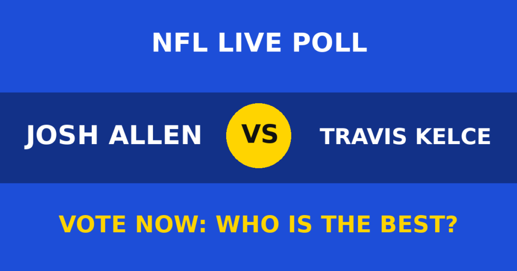 Josh Allen vs Travis Kelce Live Poll: Vote Now Who Is the Best? 1 Josh Allen vs Travis Kelce Live Poll: Vote Now Who Is the Best? Josh Allen vs Travis Kelce live poll