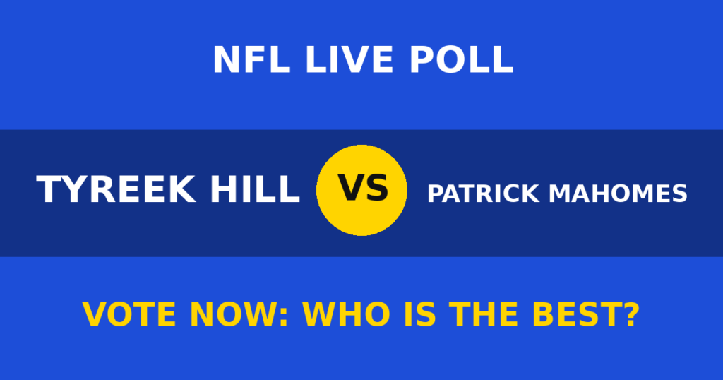 Tyreek Hill vs Patrick Mahomes live poll