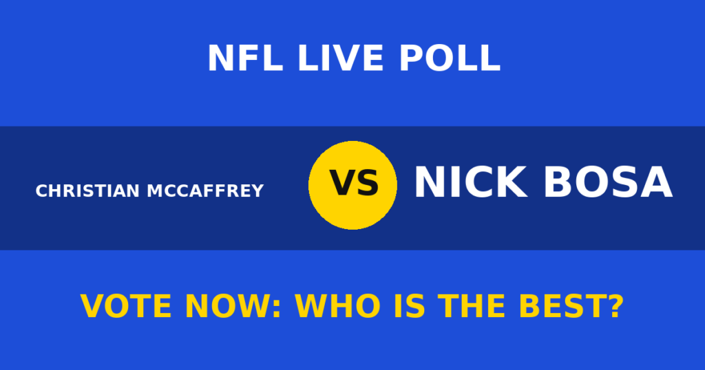 Christian McCaffrey vs Nick Bosa live poll