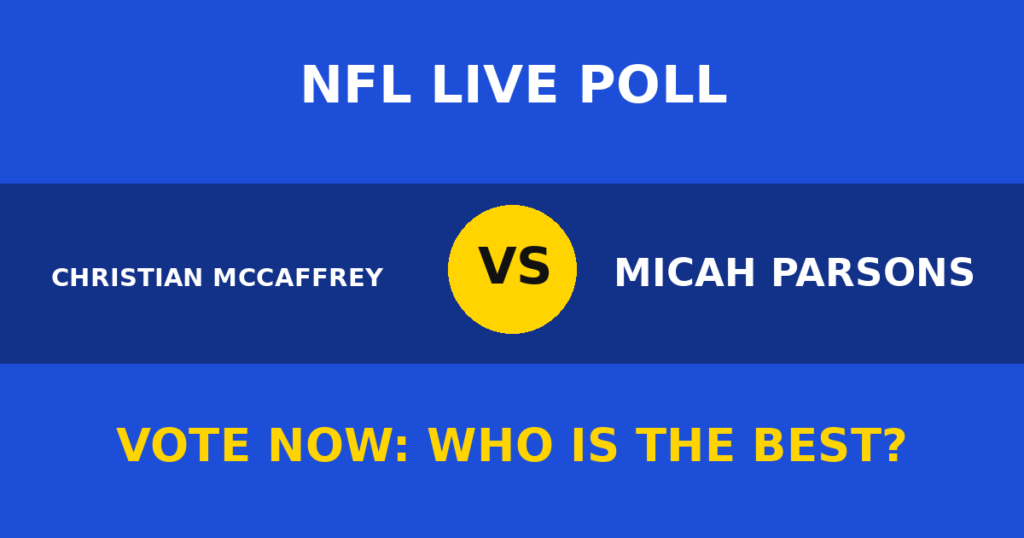 Christian McCaffrey vs Micah Parsons Live Poll: Vote Now Who Is the Best? 1 Christian McCaffrey vs Micah Parsons Live Poll: Vote Now Who Is the Best? Christian McCaffrey vs Micah Parsons live poll