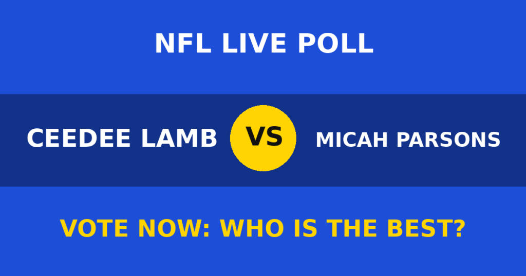 CeeDee Lamb vs Micah Parsons Live Poll: Vote Now Who Is the Best? 1 CeeDee Lamb vs Micah Parsons Live Poll: Vote Now Who Is the Best? CeeDee Lamb vs Micah Parsons live poll
