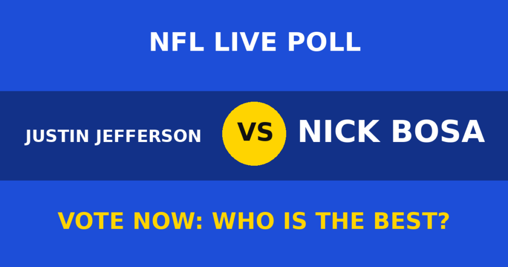 Justin Jefferson vs Nick Bosa live poll