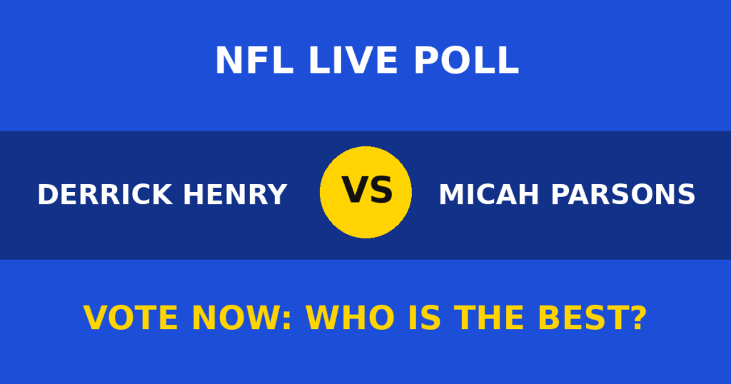 Derrick Henry vs Micah Parsons Live Poll: Vote Now Who Is the Best? 1 Derrick Henry vs Micah Parsons Live Poll: Vote Now Who Is the Best? Derrick Henry vs Micah Parsons live poll