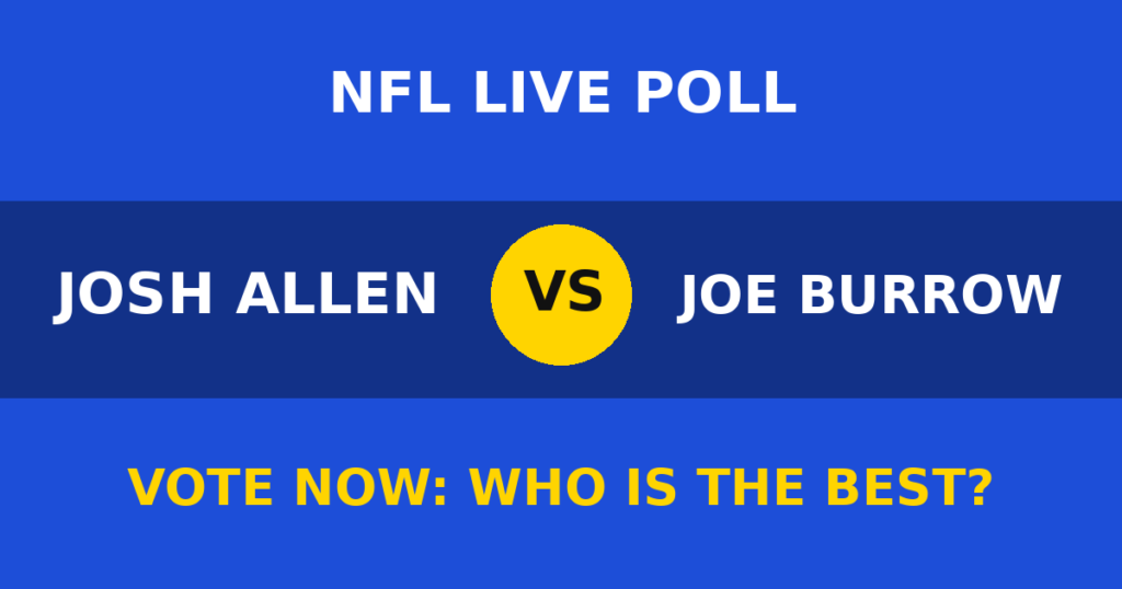 Josh Allen vs Joe Burrow Live Poll: Vote Now Who Is the Best? 1 Josh Allen vs Joe Burrow Live Poll: Vote Now Who Is the Best? Josh Allen vs Joe Burrow live poll